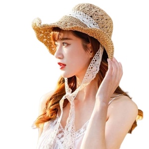 Palarie din rafie Lace 36967 Ibucork.ro