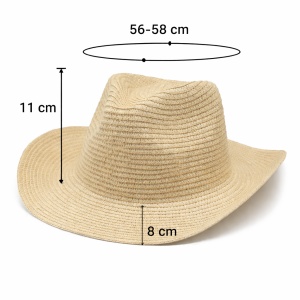 Palarie Panama din rafie unisex crem, 5, ibucork.ro