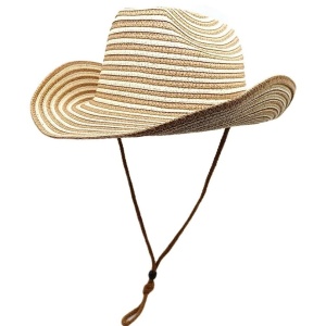 Palarie unisex din rafie cu dungi 37377 Ibucork.ro