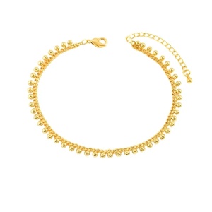 Bratara de picior placata cu aur din inox Golden Beads
