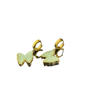 Cercei din inox placat cu aur Butterfly