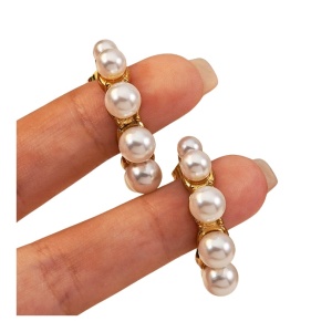 Cercei placati cu aur Pearls 34198 Ibucork.ro