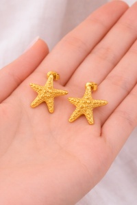 Cercei placati cu aur Steluta de Mare, 4, ibucork.ro