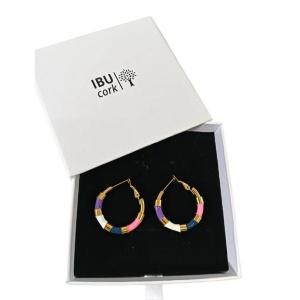 Cercei rotunzi din inox cu email multicolor, 6, ibucork.ro