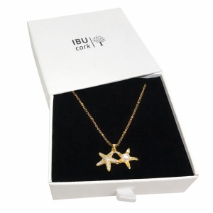 Colier reglabil placat cu aur Starfish, 4, ibucork.ro