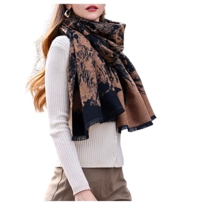 Esarfa Cashmere - Brown and Black 32218 Ibucork.ro