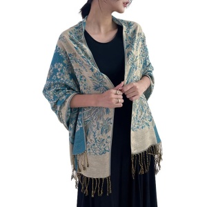 Esarfa casmir jacquard albastru, 3, ibucork.ro