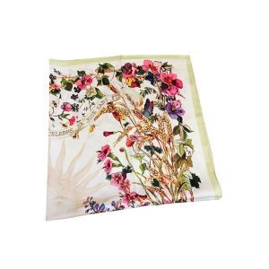 Esarfa patrata din twill cu imprimeu floral elegant, 6, ibucork.ro