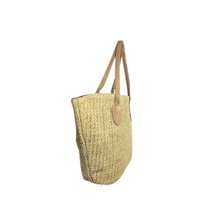 Geanta tote din rafie Light Beige 27938 Ibucork.ro