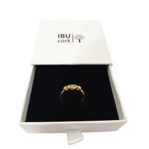 Inel deschis placat cu aur cu zirconiu oval, 3, ibucork.ro