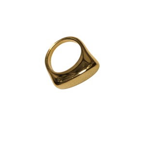 Inel placat cu aur din inox model geometric auriu, 3, ibucork.ro