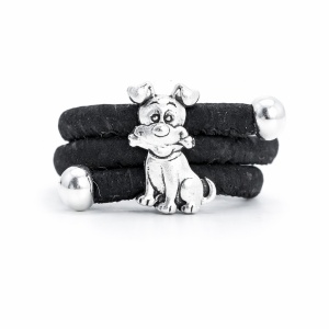Inel reglabil din pluta negru Puppy