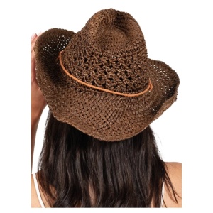 Palarie din rafie tip Cowboy 37328 Ibucork.ro
