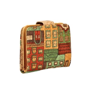 Portofel compact din pluta Houses 35768 Ibucork.ro