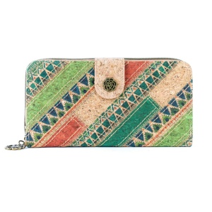Portofel dama din pluta Patchwork verde, 1, ibucork.ro