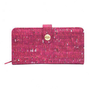 Portofel din pluta cu fermoar - Burgundy 26828 Ibucork.ro
