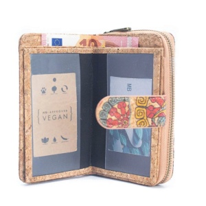 Portofel din pluta cu portcard detasabil 32898 Ibucork.ro