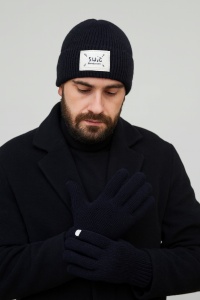 Set caciula si manusi - negru, 2, ibucork.ro