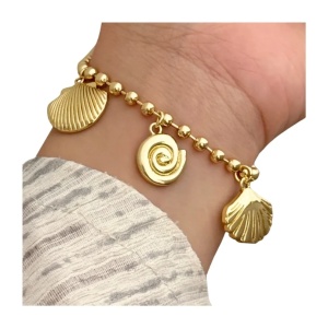 Bratara placata cu aur Summer Shell, 4, ibucork.ro