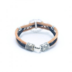 Bratara tripla din pluta Heart Peace 25299 Ibucork.ro
