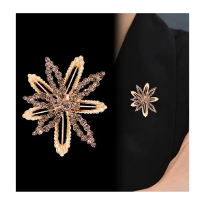 Brosa eleganta Golden Star cu cristale, 3, ibucork.ro