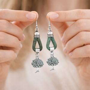 Cercei din pluta Green Tree, 2, ibucork.ro