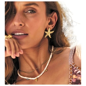 Cercei placati cu aur Stea de mare 37559 Ibucork.ro