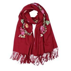 Esarfa casmir brodata rosie, 1, ibucork.ro