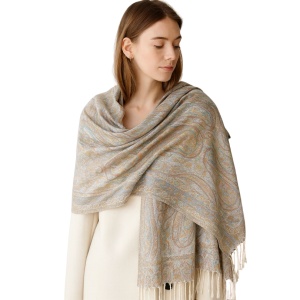 Esarfa casmir jacquard bej - Img 3