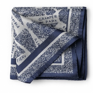 Esarfa din satin Abstract Blue, 1, ibucork.ro