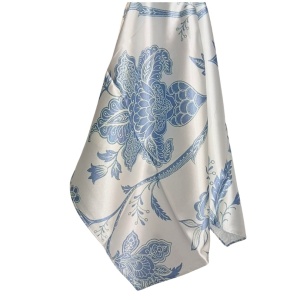 Esarfa din satin Blue Leaf - Img 1