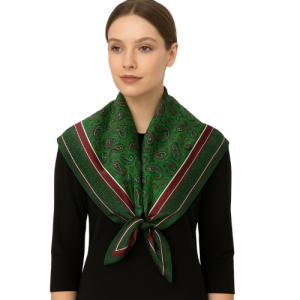 Esarfa satin paisley verde, 3, ibucork.ro
