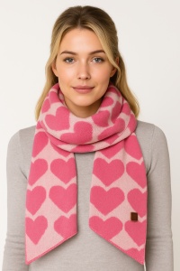 Fular mare tricotat - Hearts, 2, ibucork.ro
