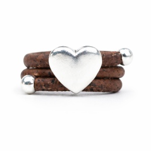 Inel din pluta maro Heart, 1, ibucork.ro