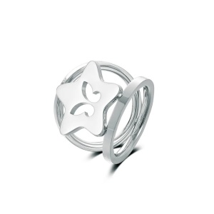 Inel pentru esarfa Silver Double Ring 31399 Ibucork.ro