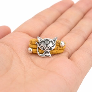 Inel reglabil din pluta Yellow Kitty, 2, ibucork.ro