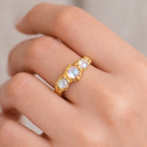 Inelul reglabil placat cu aur 18K din inox cu piatra luminoasa, 3, ibucork.ro
