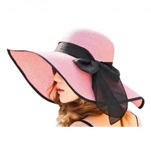 Palarie din rafie roz Black Edge 27009 Ibucork.ro