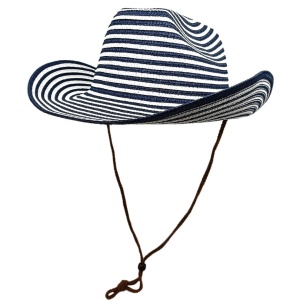 Palarie unisex din rafie cu dungi 37379 Ibucork.ro