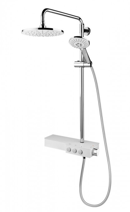 Coloana de dus FDESIGN Tempra cu baterie monocomanda, crom alb