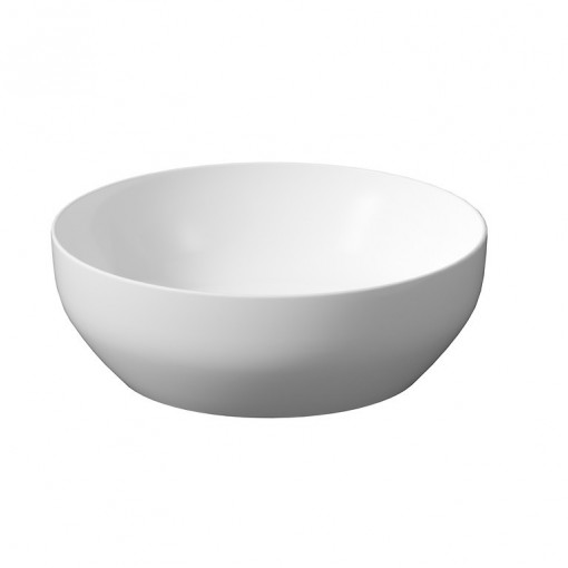 Lavoar pe blat Cersanit Larga, rotund, 40x40x13.5 cm, alb mat