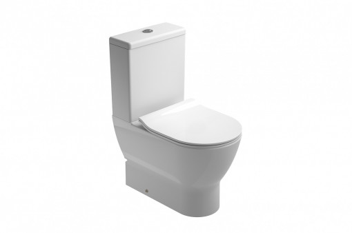 Vas wc pe pardoseala Gala Emma Rounded BTW compact pentru rezervor asezat alb