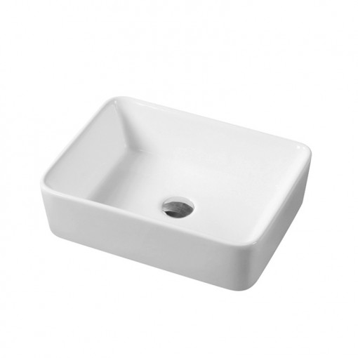 Lavoar pe blat Fluminia Ares, dreptunghiular, 48x37x13 cm, alb