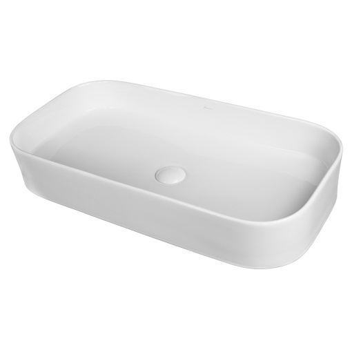 Lavoar pe blat Fluminia Capri-75, dreptunghiular, 75x38.5x11 cm, alb