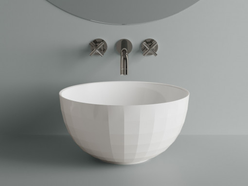 Lavoar pe blat Marmite Lima 42xH23.9 cm alb