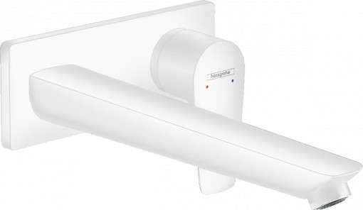 Ornament baterie lavoar perete Hansgrohe Talis E, alb mat