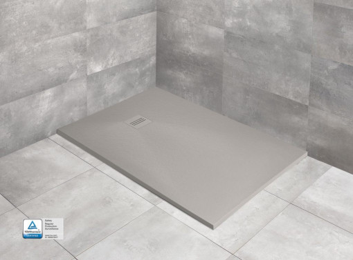 Cadita dus dreptunghiulara compozit Radaway Kyntos F 120x80x3 cm, gri cemento