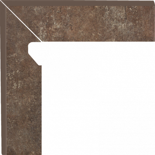 Plinta Klinker treapta Paradyz Ilario brown 2 elemente-lewy 8.1x30 cm