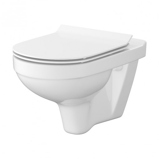 Vas wc suspendat Cersanit Zip B472 Simple On cu capac duroplast, inchidere lenta, demontare rapida