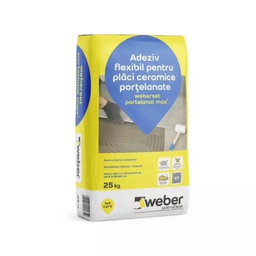 Adeziv placari ceramice si portelanate Weber Set Portelanat Max2, gri, 25 kg